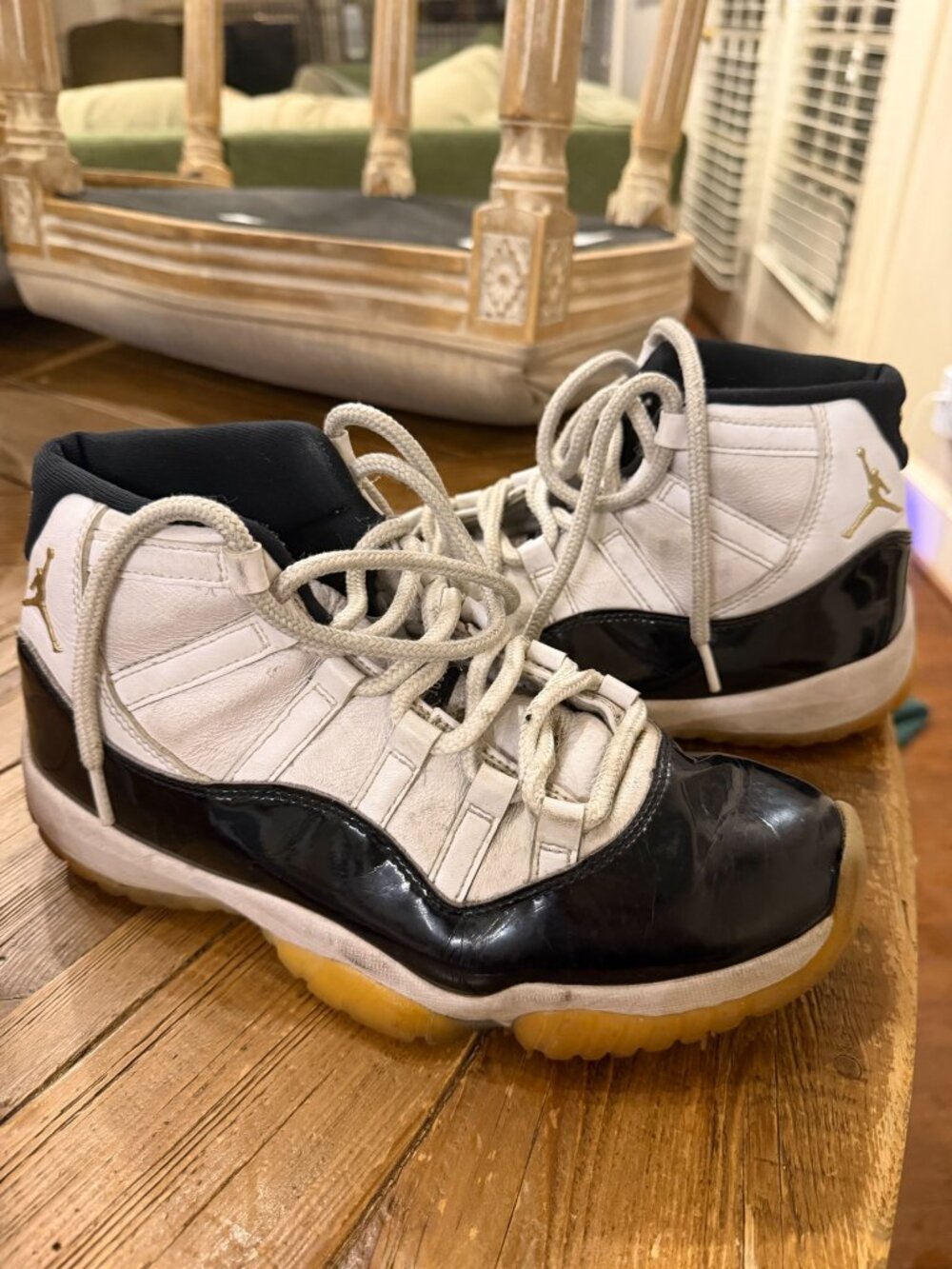 Air Jordan 11 Retro DMP White Black Gold Men's 8.5